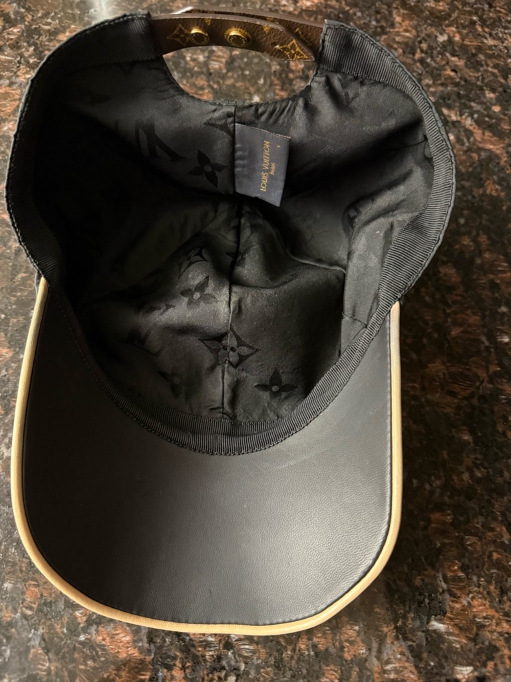 Authentic Louis Vuitton Black and Brown Monogram Baseball Cap - Picture 2 of 3